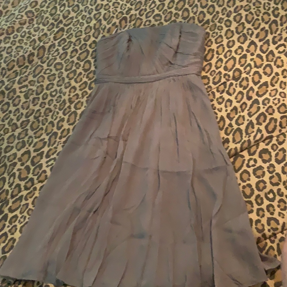 Grey J. Crew silk, strapless party dress, never been worn with tags